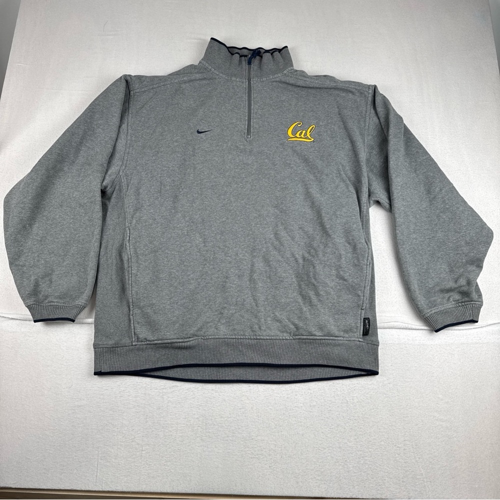 California Berkeley Golden Bears Nike Mens Team Sweater 1/4 Zip Pullover Gray XL
